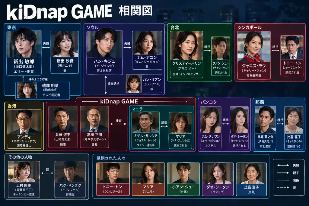 ドラマ kiDnap GAME キャスト·相関図·ロケ地·配信 kiDnap GAME 相関図